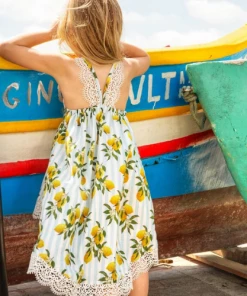 Gaia & Nina Gozo Dress In Lemon Print