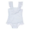 Little Dutch Bathsuit Ruffles Daisies Blue