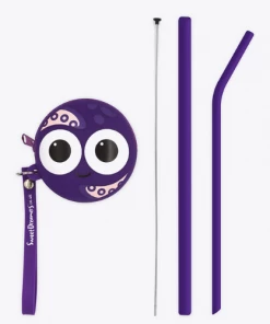 Sweet Dreamers Sylvester Sponge Bendy Kids Silicone Reusable Straws - Purple Baby Essentials