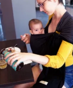 Love Radius Little Baby Wrap Without A Knot - Grey/Black