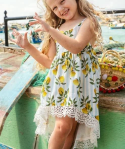 Gaia & Nina Gozo Dress In Lemon Print