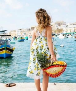 Gaia & Nina Gozo Dress In Lemon Print