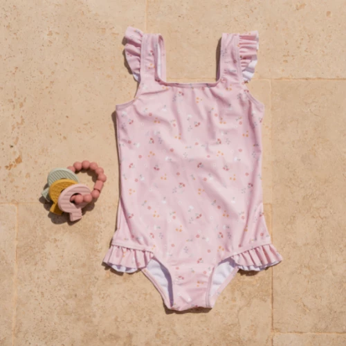 Little Dutch Bathsuit Ruffles Little Pink Flowers