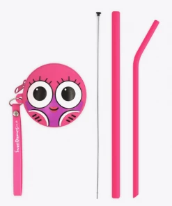 Sweet Dreamers Sylvester Sponge Bendy Kids Silicone Reusable Straws - Pink Baby Essentials