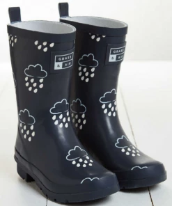 Grass & Air Older Kids Colour Revealing Navy Wellies SALE