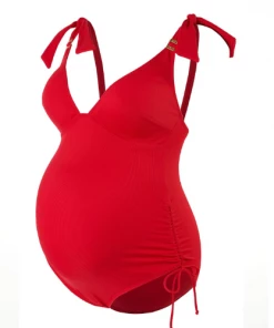 Cache Coeur NEW IN Maternity Swimsuit Porto Vecchio - Red