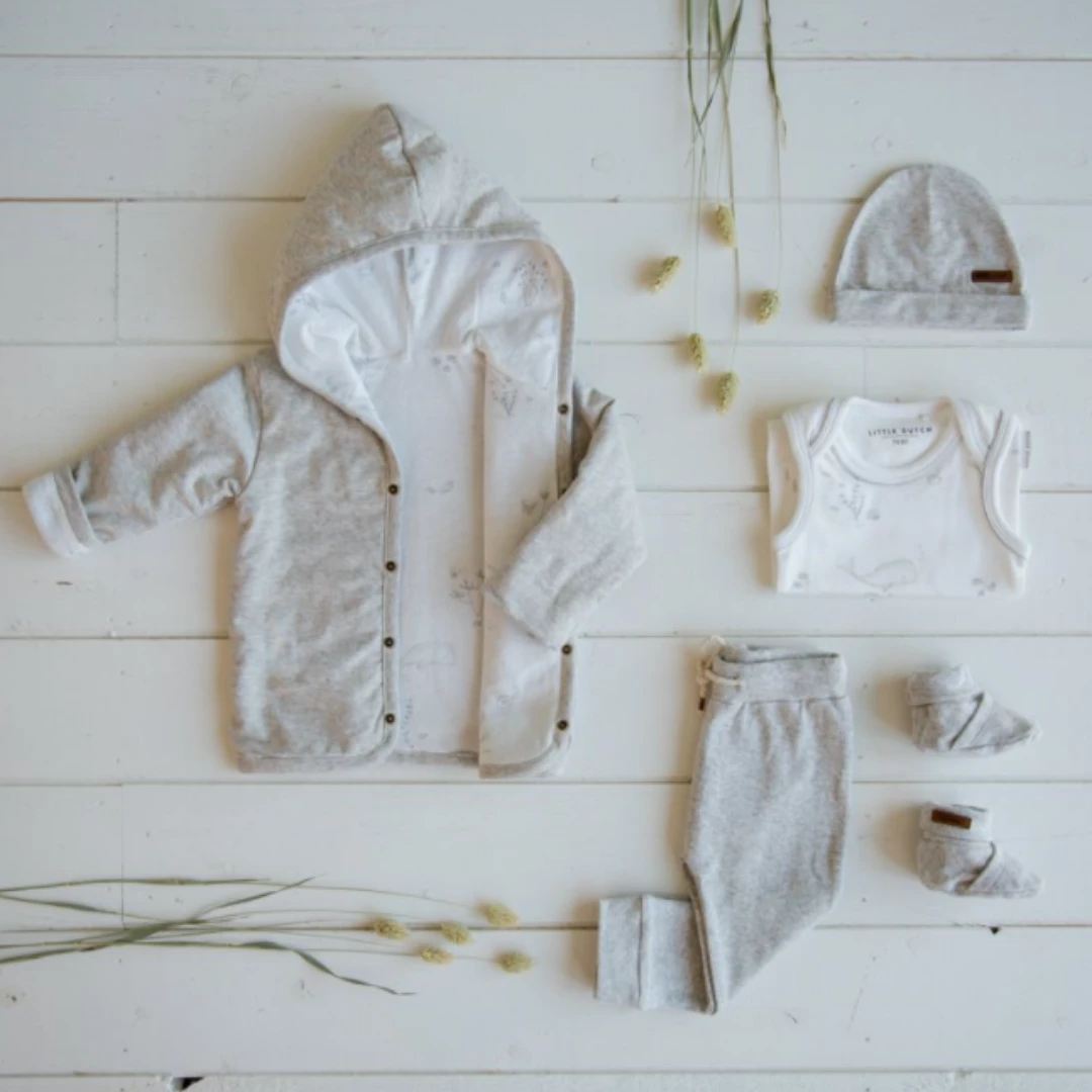 Little Dutch SALE Baby Melange Jacket - Ocean Grey