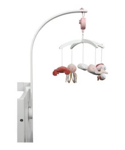 Little Dutch Baby Essentials Wooden Music Mobile - White Ocean Pink - LD4854