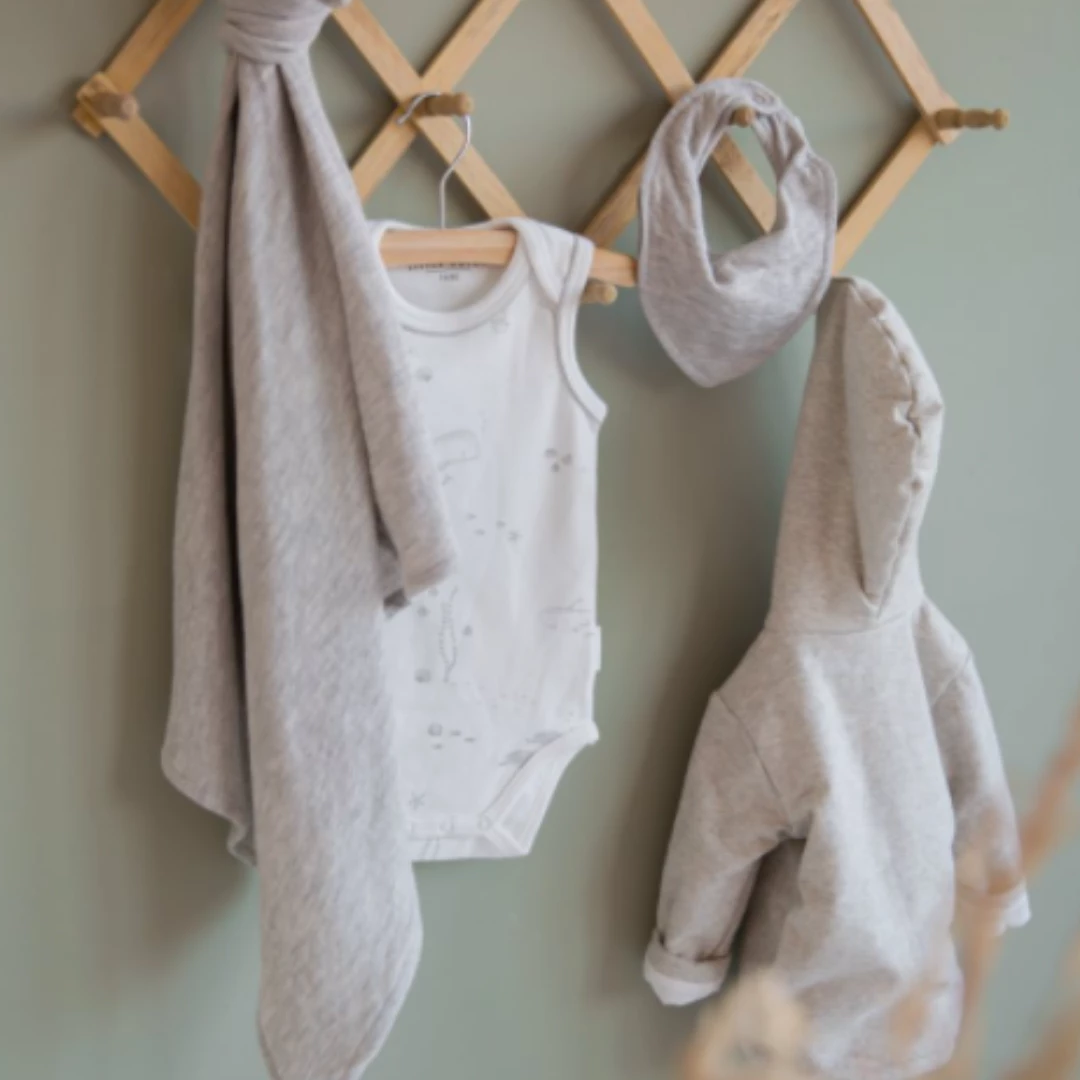 Little Dutch SALE Baby Melange Jacket - Ocean Grey