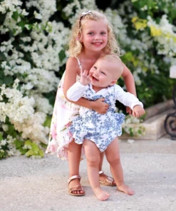 Gaia & Nina Romper In Vintage Blue Floral NEW IN