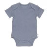 Little Dutch Bodysuit Short Sleeves Rib Blue WEAR
