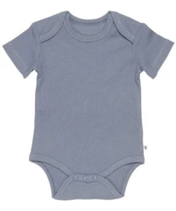 Little Dutch Bodysuit Short Sleeves Rib Blue WEAR