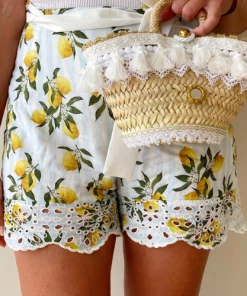 Gaia & Nina Mama Positano Shorts In Lemon Print