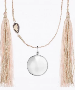 Ilado MAYA Maternity Necklace Silver Pink Chord Smoked Quartz MATERNITY & PARENTS