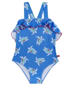 Condor Save The Turtles Swuimsuit With Neckline Flounce