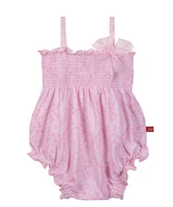 Condor SUMMER TIME Pink Ballerina Smock Rompersuit With Organza Bow