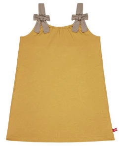Condor Dress With Herringbone Ribbon Braces - Mustard