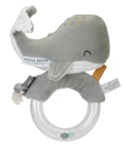 Little Dutch Ring Rattle Whale - Ocean Mint PLAY