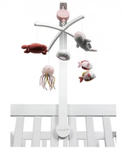 Little Dutch Baby Essentials Wooden Music Mobile - White Ocean Pink - LD4854