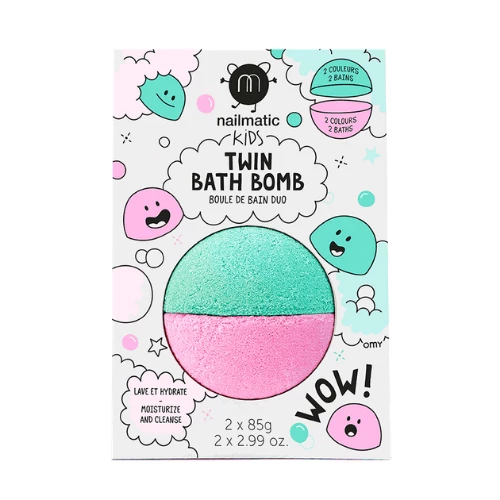 Nailmatic Bathing & Skincare Twin Bath Bomb: Pink + Lagoon