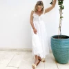 Gaia & Nina Positano Dress For Women In White With French Lace SUMMER TIME
