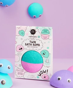 Nailmatic Bathing & Skincare Twin Bath Bomb: Pink + Lagoon