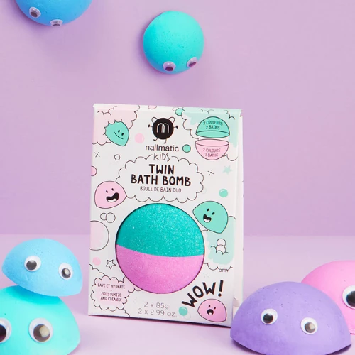Nailmatic Bathing & Skincare Twin Bath Bomb: Pink + Lagoon
