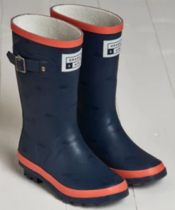 Grass & Air Junior Adventure Boots With Bag - Navy/ Coral