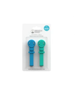 Doudou Et Compagnie NEW IN BLUE & GREEN DOUBLE SOOTHER CLIPS