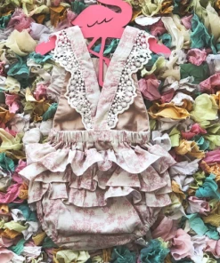 Gaia & Nina Romper In Vintage Blush Floral