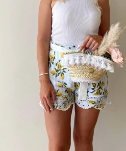 Gaia & Nina Mama Positano Shorts In Lemon Print