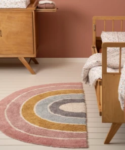 Little Dutch HOME Rug Rainbow Shape - Pink 80x130cm