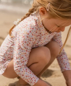 Little Dutch Bathsuit Long Sleeves Ruffles Summer Flowers