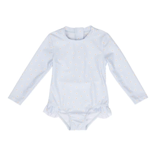Little Dutch NEW IN Bathsuit Long Sleeves Ruffles Daisies Blue