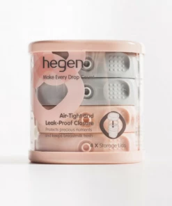 Hegen PCTO Breast Milk Storage Lids (4-pack) Pink / Grey