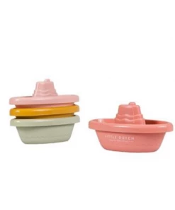 Little Dutch Beach Toys Stackable Bath Boats Pink
