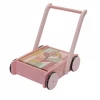 Little Dutch Wooden Baby Walker With Blocks Wild Flowers Pink – LD7020