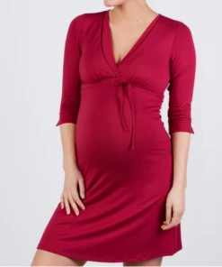 Cache Coeur Maternity And Nursing Nightgown - Milk - Burgundy MATERNITY & PARENTS