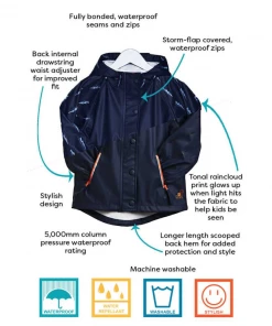 Grass & Air Boys Light Catcher Rain Jacket - Lightning Bolt SALE