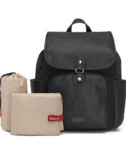 Babymel ON THE MOVE Freddie Vegan Leather Backpack Black