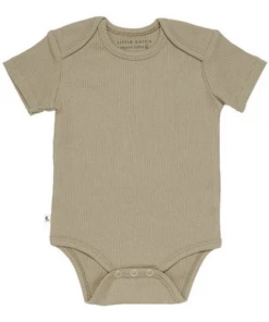 Little Dutch WEAR Bodysuit Short Sleeves Rib Olive