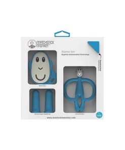 Matchstick Monkey Teething Starter Set - Blue Teething Toys