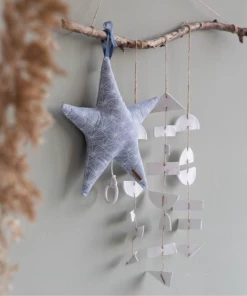 Little Dutch Star Shaped Music Box - Lily Leaves - Blue - LD