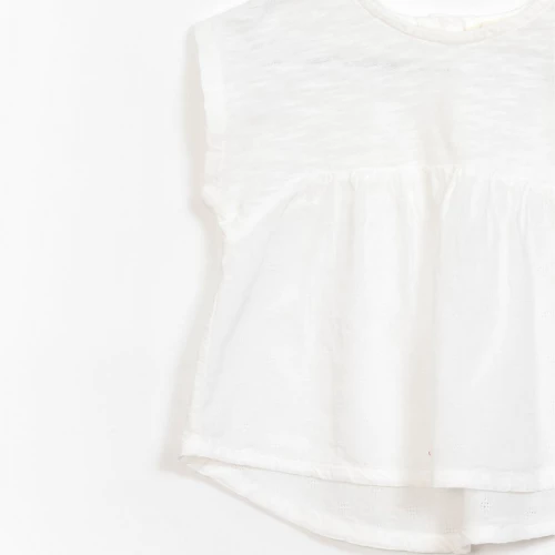 Play Up Mixed Tunic - White - PU SALE