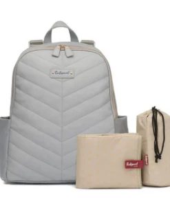 Babymel Backpack Gabby Vegan Leather - Grey ON THE MOVE