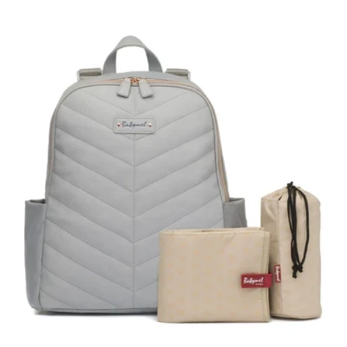 Babymel Backpack Gabby Vegan Leather - Grey ON THE MOVE