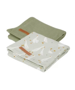 Little Dutch CARE Muslin Cloths 70 X 70 Little Goose (set Of Two)