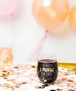 Pearhead Motherhood Wine Glass "I’ve Waited 9 Months For This"