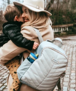 Babymel Backpack Gabby Vegan Leather - Grey ON THE MOVE