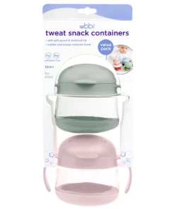 Ubbi Tweat Snack Container – Sage/Pink (Set Of 2) NEW IN